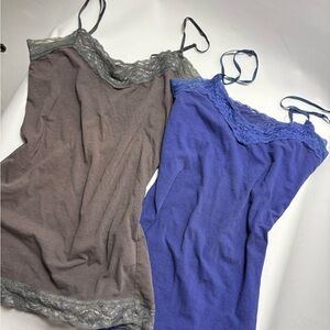 🎈Lace Trim Camisole Set in Gray and Blue